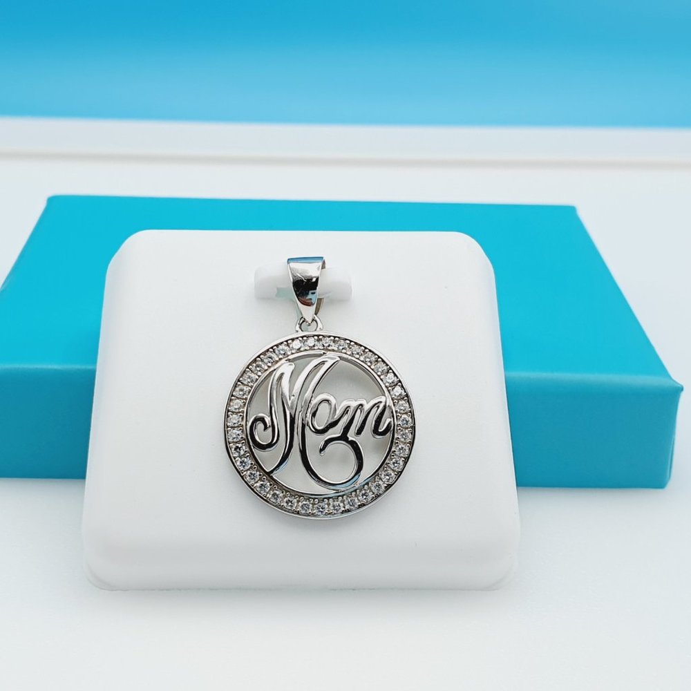 "925 Sterling Silver CZ Beautiful Mom Pendant for Women, 1USPAR4082 - Picture 3 of 7